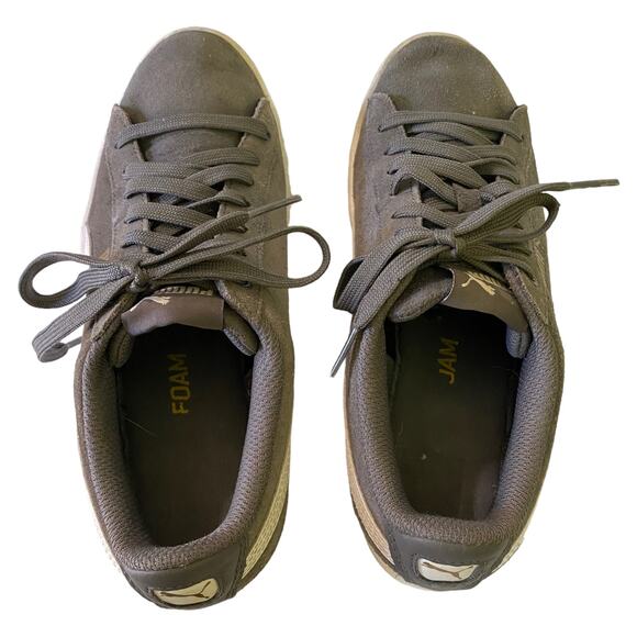 Puma Gray Classic Suede Leather Sneakers Size 4 - Picture 5 of 9